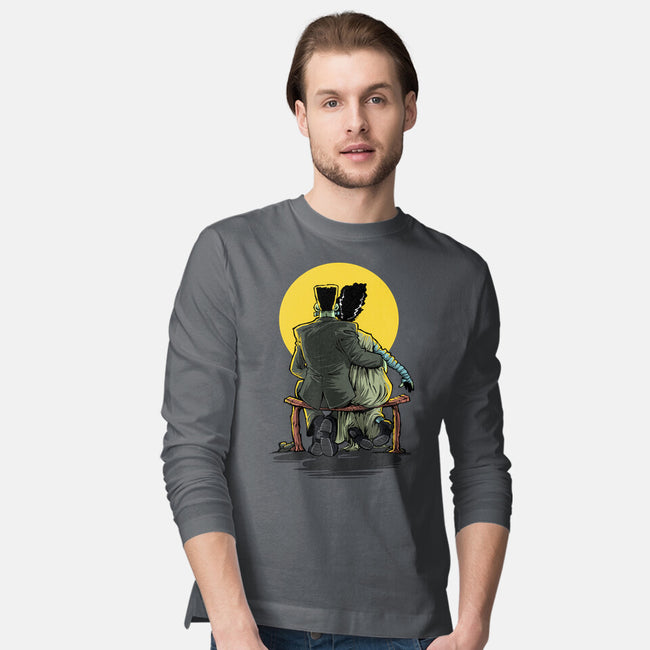 Monster And Bride Gazing At The Moon-Mens-Long Sleeved-Tee-zascanauta