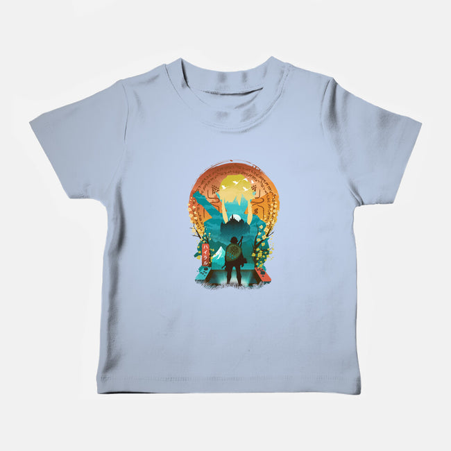 Ukiyo E Hero Landscape-Baby-Basic-Tee-dandingeroz