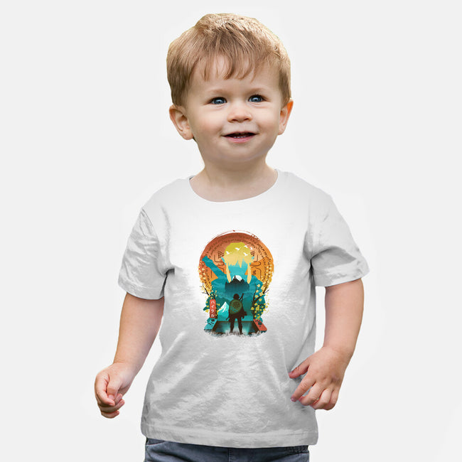 Ukiyo E Hero Landscape-Baby-Basic-Tee-dandingeroz