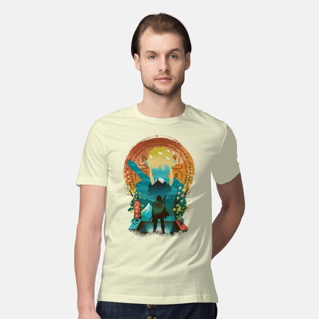 Ukiyo E Hero Landscape-Mens-Premium-Tee-dandingeroz