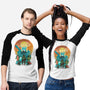 Ukiyo E Hero Landscape-Unisex-Baseball-Tee-dandingeroz