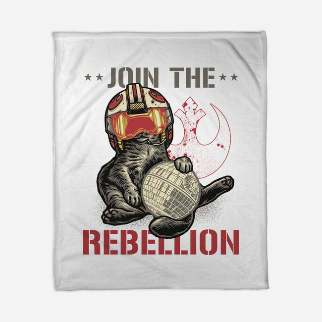 Join The Cat Rebellion-None-Fleece-Blanket-gorillafamstudio