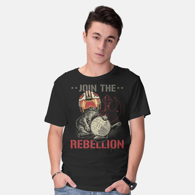 Join The Cat Rebellion-Mens-Basic-Tee-gorillafamstudio