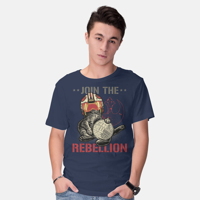 Join The Cat Rebellion-Mens-Basic-Tee-gorillafamstudio