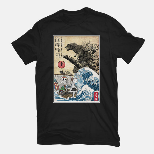 Straw Hat Pirates Meet Godzilla-Mens-Premium-Tee-DrMonekers