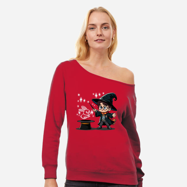 My Patronus Is A Bunny Rabbit-Womens-Off Shoulder-Sweatshirt-maped