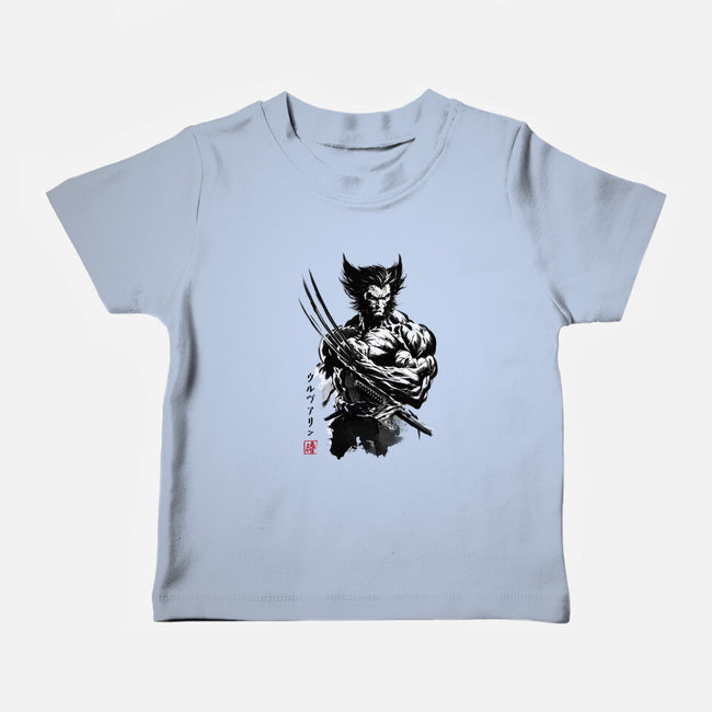 Mutant Samurai Sumi-e-Baby-Basic-Tee-DrMonekers