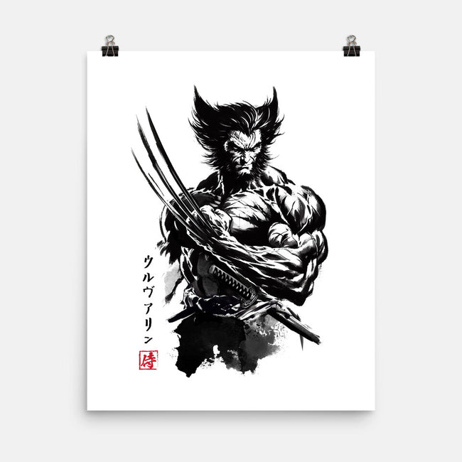 Mutant Samurai Sumi-e-None-Matte-Poster-DrMonekers