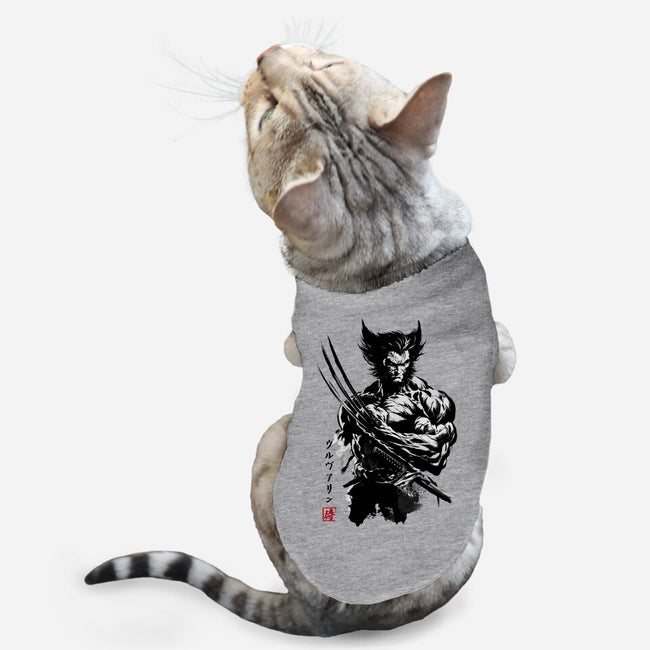 Mutant Samurai Sumi-e-Cat-Basic-Pet Tank-DrMonekers