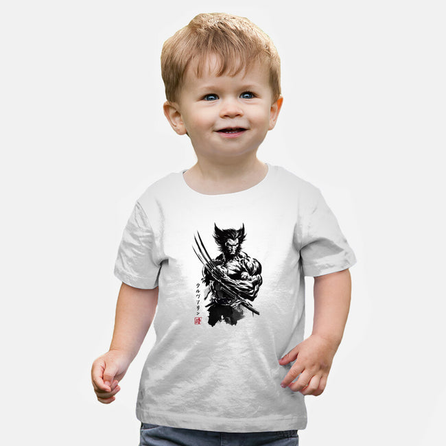 Mutant Samurai Sumi-e-Baby-Basic-Tee-DrMonekers