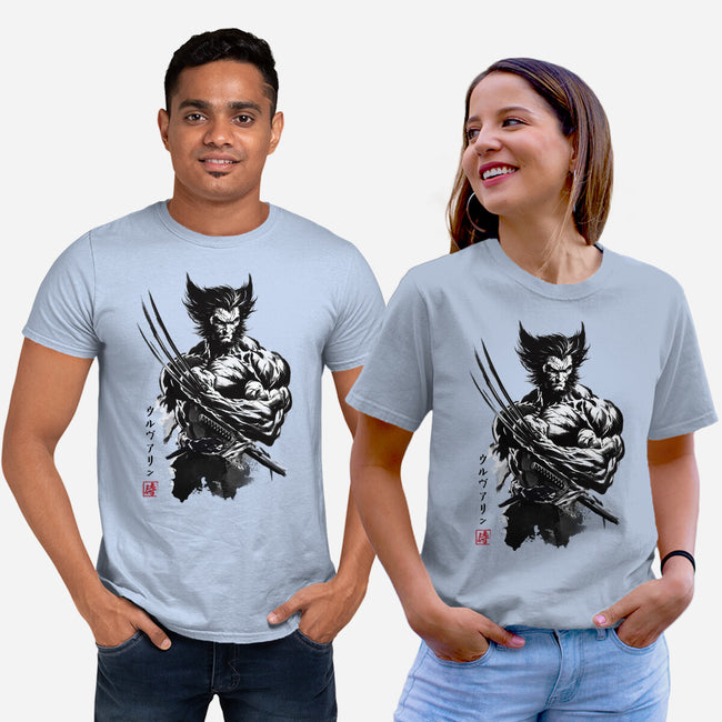 Mutant Samurai Sumi-e-Unisex-Basic-Tee-DrMonekers