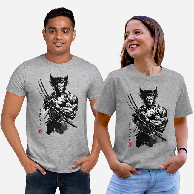 Mutant Samurai Sumi-e-Unisex-Basic-Tee-DrMonekers