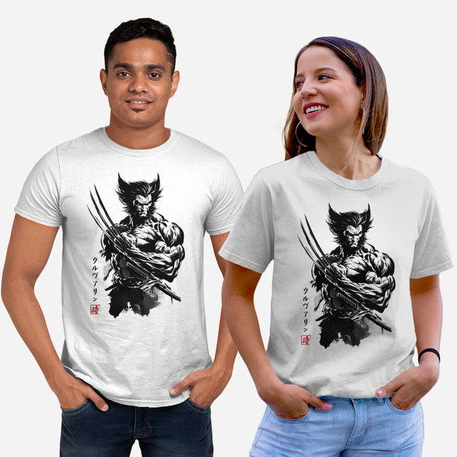 Mutant Samurai Sumi-e-Unisex-Basic-Tee-DrMonekers