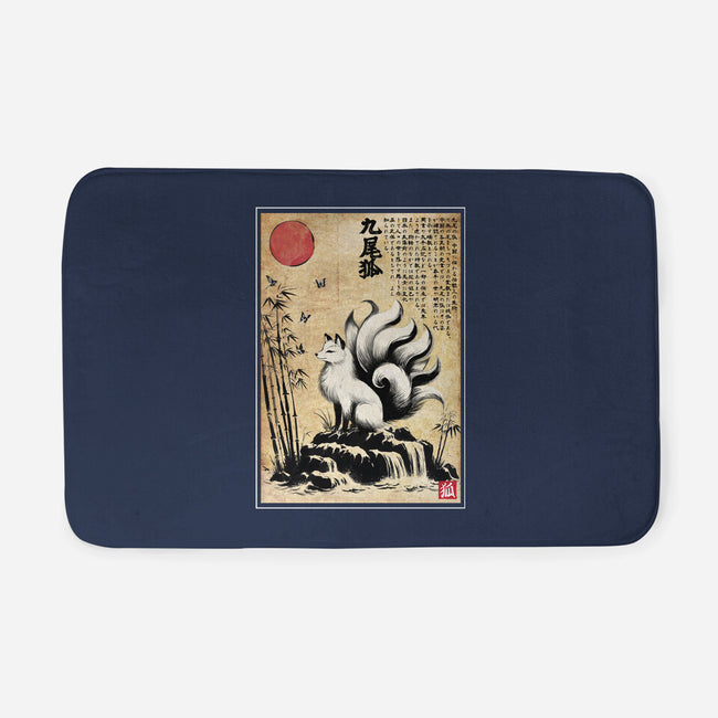 Kitsune Woodblock-None-Memory Foam-Bath Mat-DrMonekers