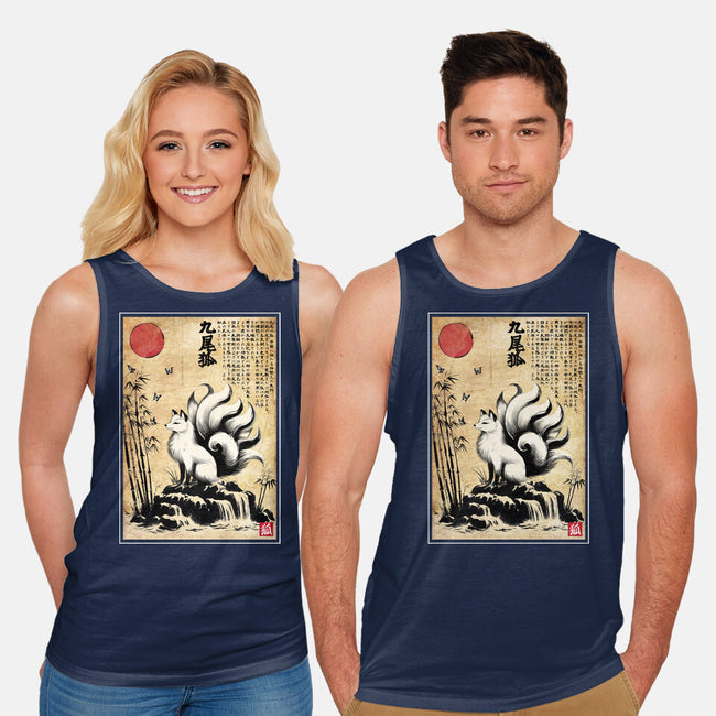 Kitsune Woodblock-Unisex-Basic-Tank-DrMonekers