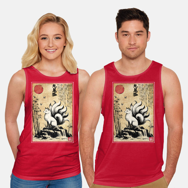 Kitsune Woodblock-Unisex-Basic-Tank-DrMonekers