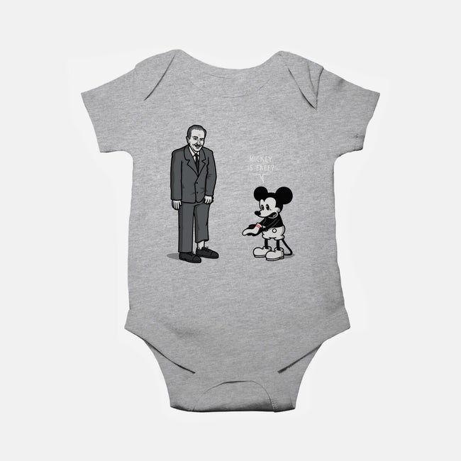 Mickey Is Free-Baby-Basic-Onesie-Raffiti