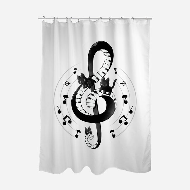 Violin Key Kittens-None-Polyester-Shower Curtain-Vallina84