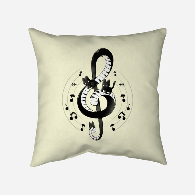 Violin Key Kittens-None-Removable Cover-Throw Pillow-Vallina84