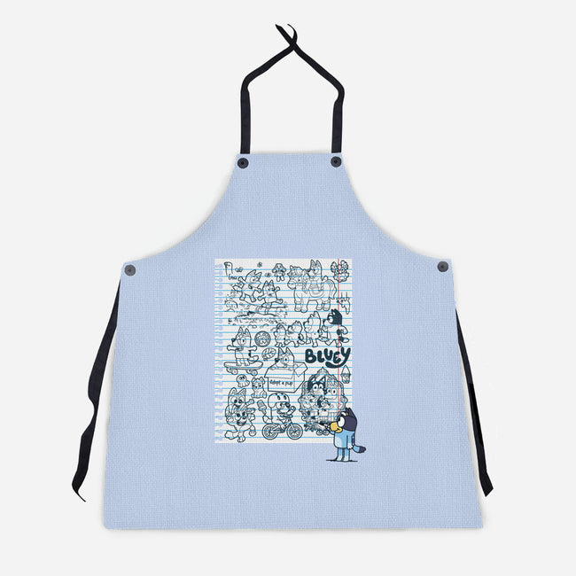 Doodle Heeler-Unisex-Kitchen-Apron-Xentee