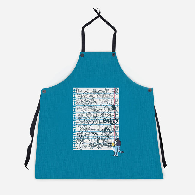 Doodle Heeler-Unisex-Kitchen-Apron-Xentee