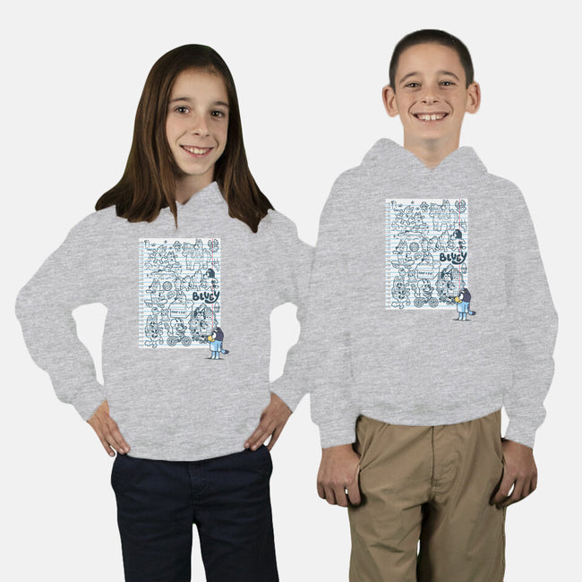 Doodle Heeler-Youth-Pullover-Sweatshirt-Xentee