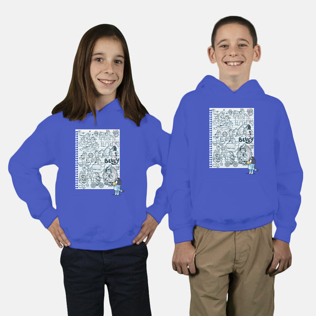 Doodle Heeler-Youth-Pullover-Sweatshirt-Xentee