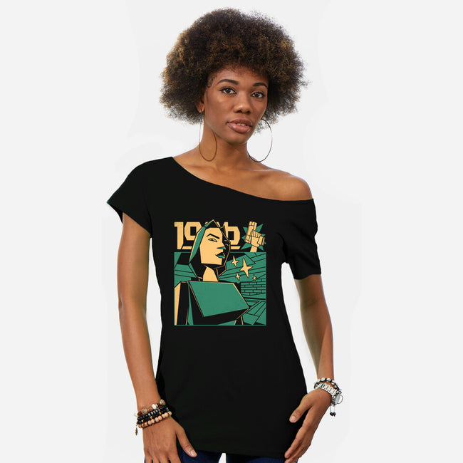 Polygonal Archeologist-Womens-Off Shoulder-Tee-estudiofitas