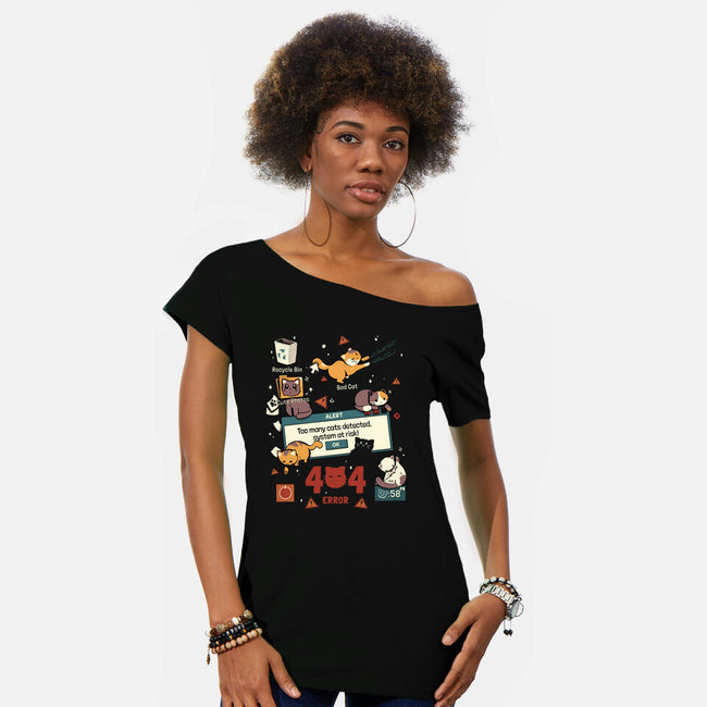 Too Many Cats Alert-Womens-Off Shoulder-Tee-Heyra Vieira