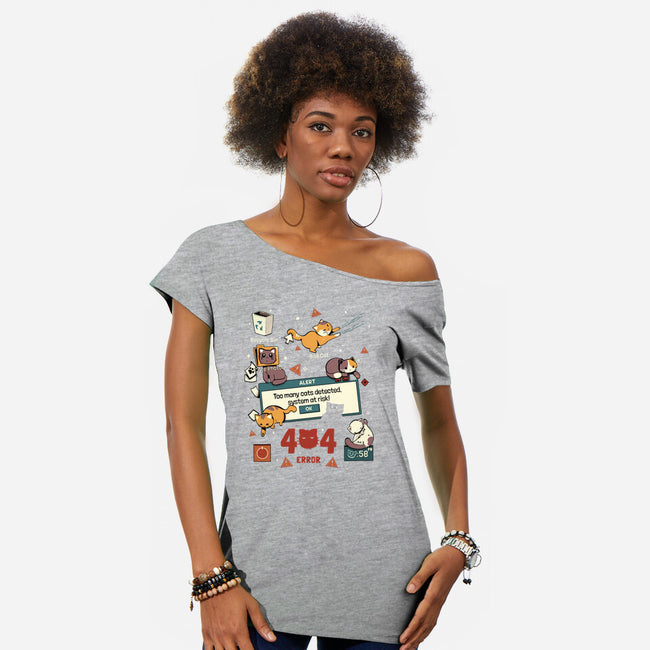 Too Many Cats Alert-Womens-Off Shoulder-Tee-Heyra Vieira