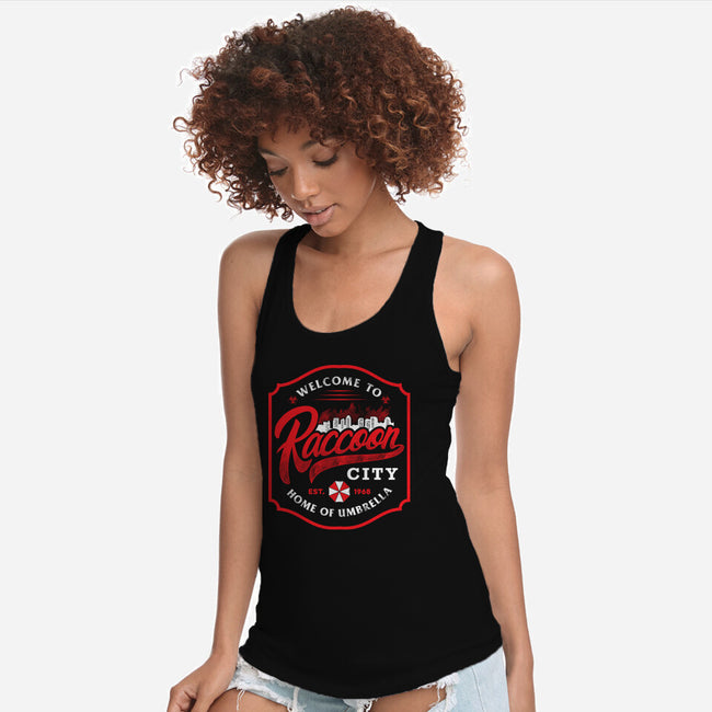 Raccoon City-Womens-Racerback-Tank-arace