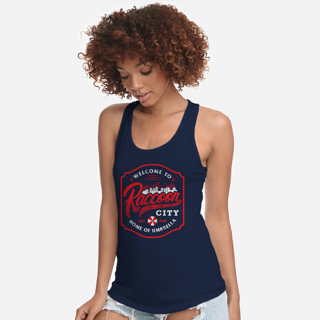 Raccoon City-Womens-Racerback-Tank-arace