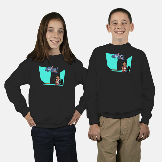 Alien And Girl-Youth-Crew Neck-Sweatshirt-zascanauta