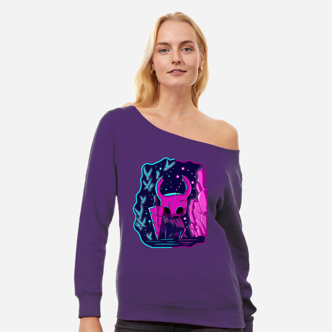 The Hollow Neon Knight-Womens-Off Shoulder-Sweatshirt-nickzzarto