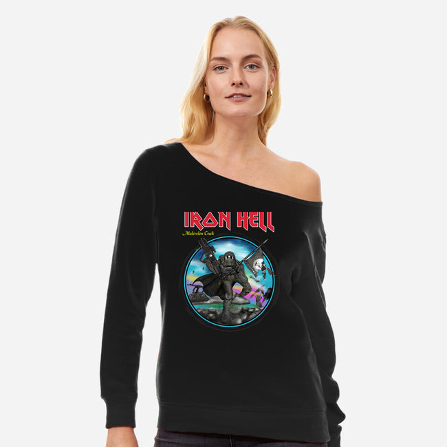 Iron Hell-Womens-Off Shoulder-Sweatshirt-rocketman_art