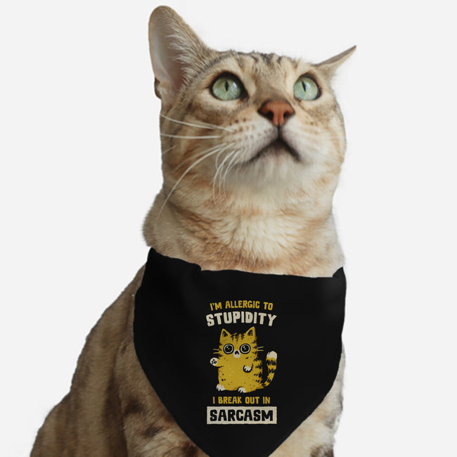 Allergic To Stupidity-Cat-Adjustable-Pet Collar-kg07