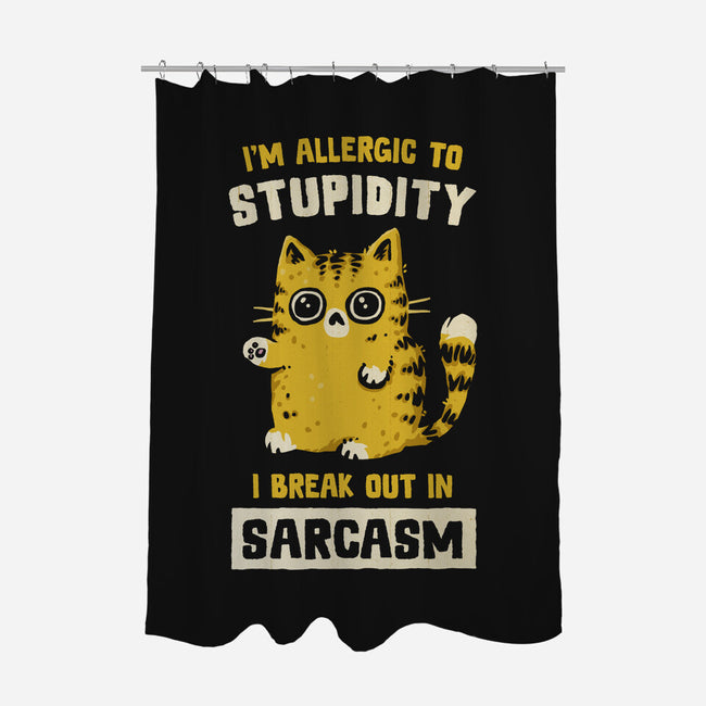 Allergic To Stupidity-None-Polyester-Shower Curtain-kg07