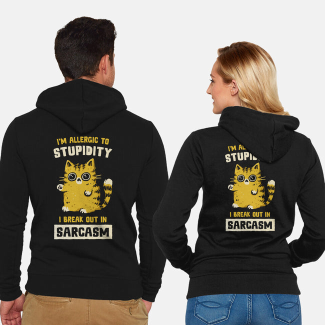 Allergic To Stupidity-Unisex-Zip-Up-Sweatshirt-kg07