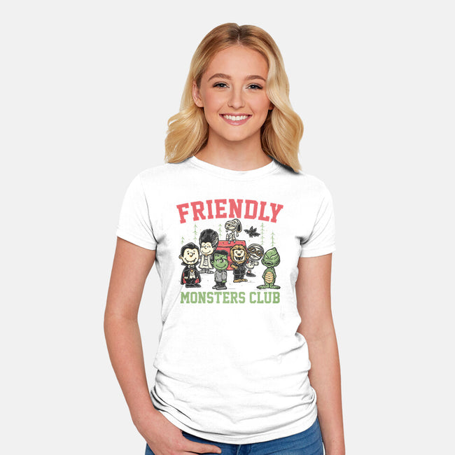 Friendly Monsters Club-Womens-Fitted-Tee-momma_gorilla