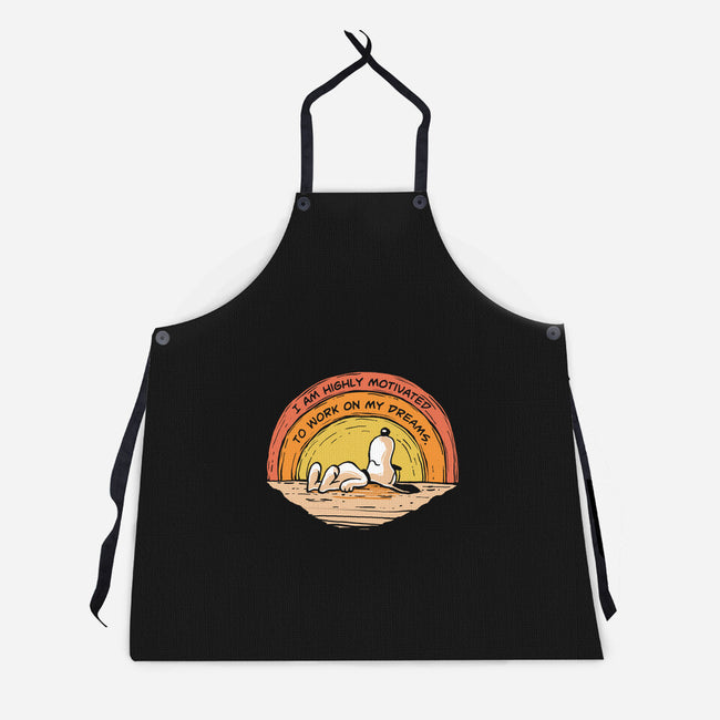 Working On My Dreams-Unisex-Kitchen-Apron-zerobriant