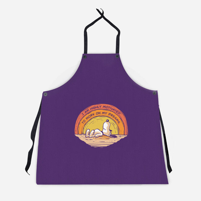 Working On My Dreams-Unisex-Kitchen-Apron-zerobriant