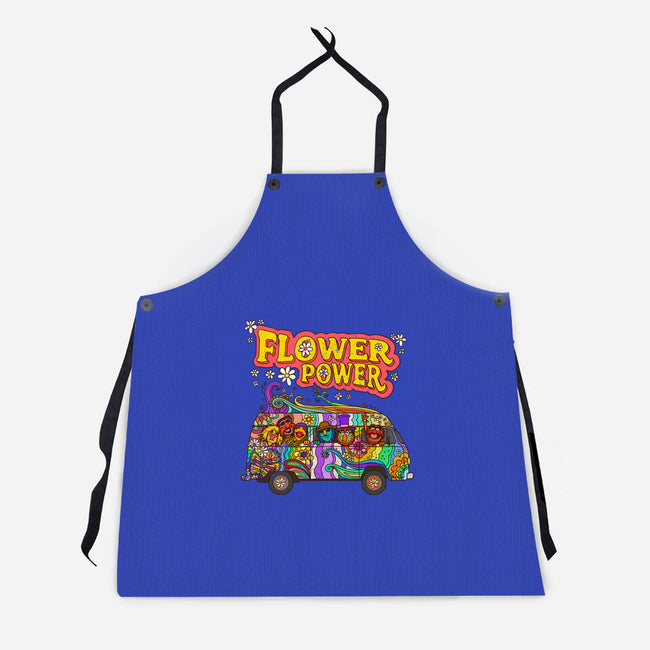 Flower Power Bus-Unisex-Kitchen-Apron-drbutler