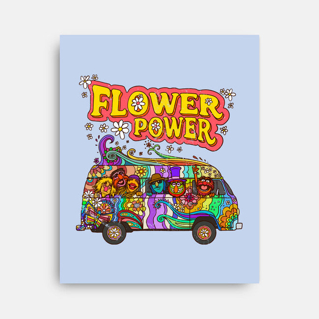 Flower Power Bus-None-Stretched-Canvas-drbutler