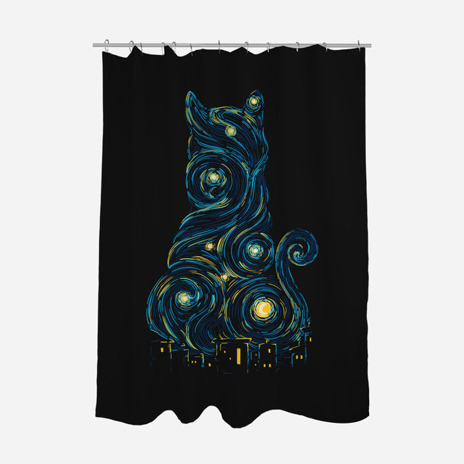 Rooftop Cat-None-Polyester-Shower Curtain-sebasebi