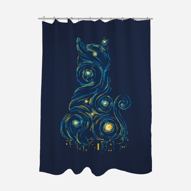 Rooftop Cat-None-Polyester-Shower Curtain-sebasebi