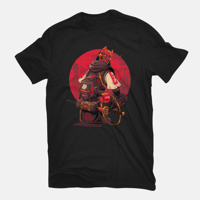 Red Kitsune Samurai-Womens-Basic-Tee-Bruno Mota