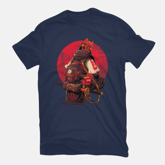 Red Kitsune Samurai-Womens-Basic-Tee-Bruno Mota