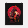 Red Kitsune Samurai-None-Matte-Poster-Bruno Mota