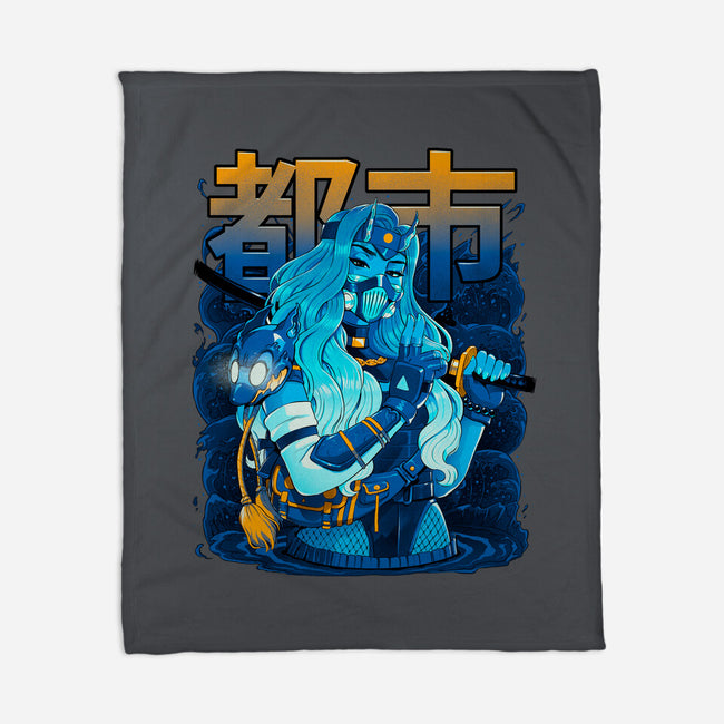 Water Urban Samurai-None-Fleece-Blanket-Bruno Mota