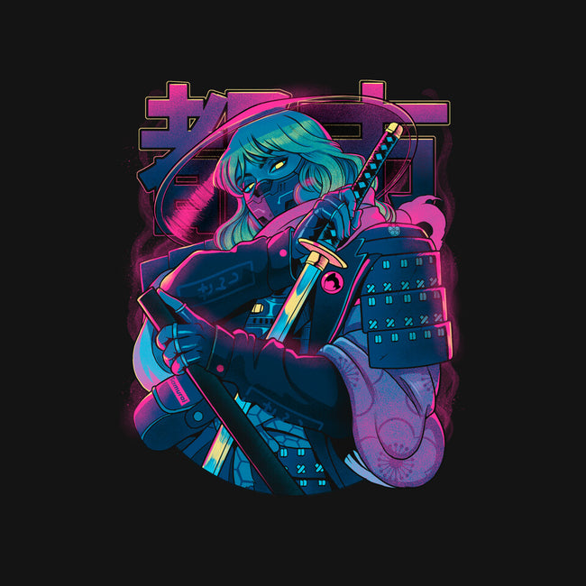 Cyber Neon Samurai-Womens-Basic-Tee-Bruno Mota